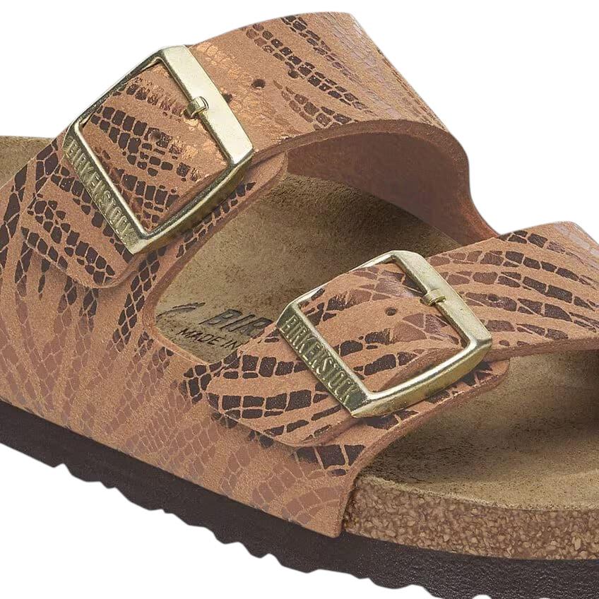 Birkenstock Arizona Zebra Pecan sandalo doppia fibbia color bronzato zebrato