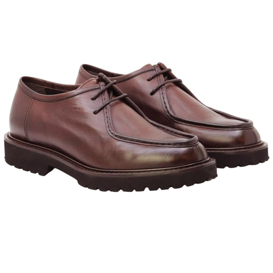 Triver Flight 730 scarpa ingegnere uomo in pelle marrone