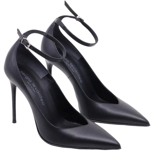 Sergio Levantesi décolleté da donna realizzato in pelle opaca di colore nero