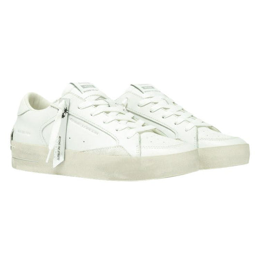Sneaker donna Crime London Sk8 Deluxe 21111 in pelle bianca vanilla