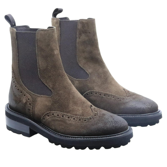 Chelsea Boot donna Triver Flight 446 24 in camoscio verde e marrone