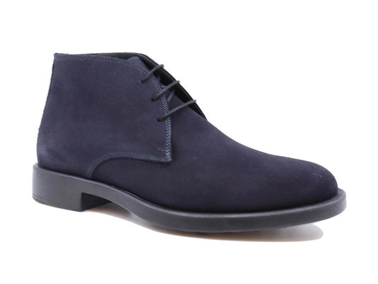 Polacchino Antica Cuoieria da uomo realizzato in pelle scamosciata di colore blu