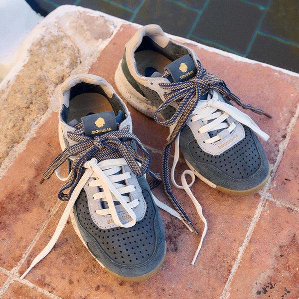 Satorisan Chacrona Laser Premium Shadowy Scales sneaker uomo in camoscio e pelle traforata