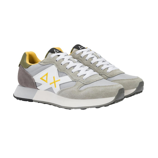 Sun68 Jaki 2.0 Solid Z36115-06 sneaker uomo grigio chiaro in nylon e camoscio