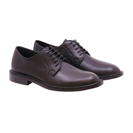 Antica Cuoieria 23050 derby uomo in pelle nera con suola in cuoio
