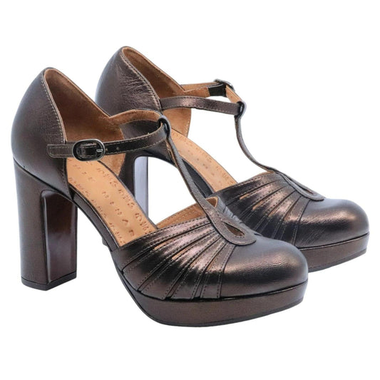 Decolleté Chie Mihara Yaisu per donna in pelle laminata marrone