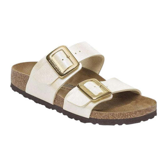 Birkenstock Sydney Graceful Pearl White sandalo doppia fibbia color bianco perlato