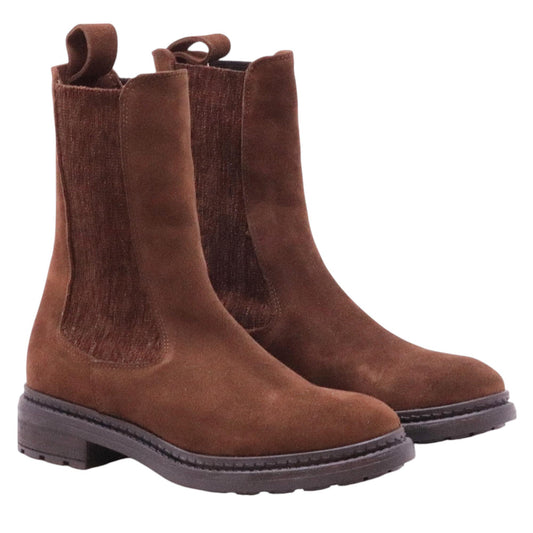 The Seller MW594 chelsea boot donna in camoscio marrone