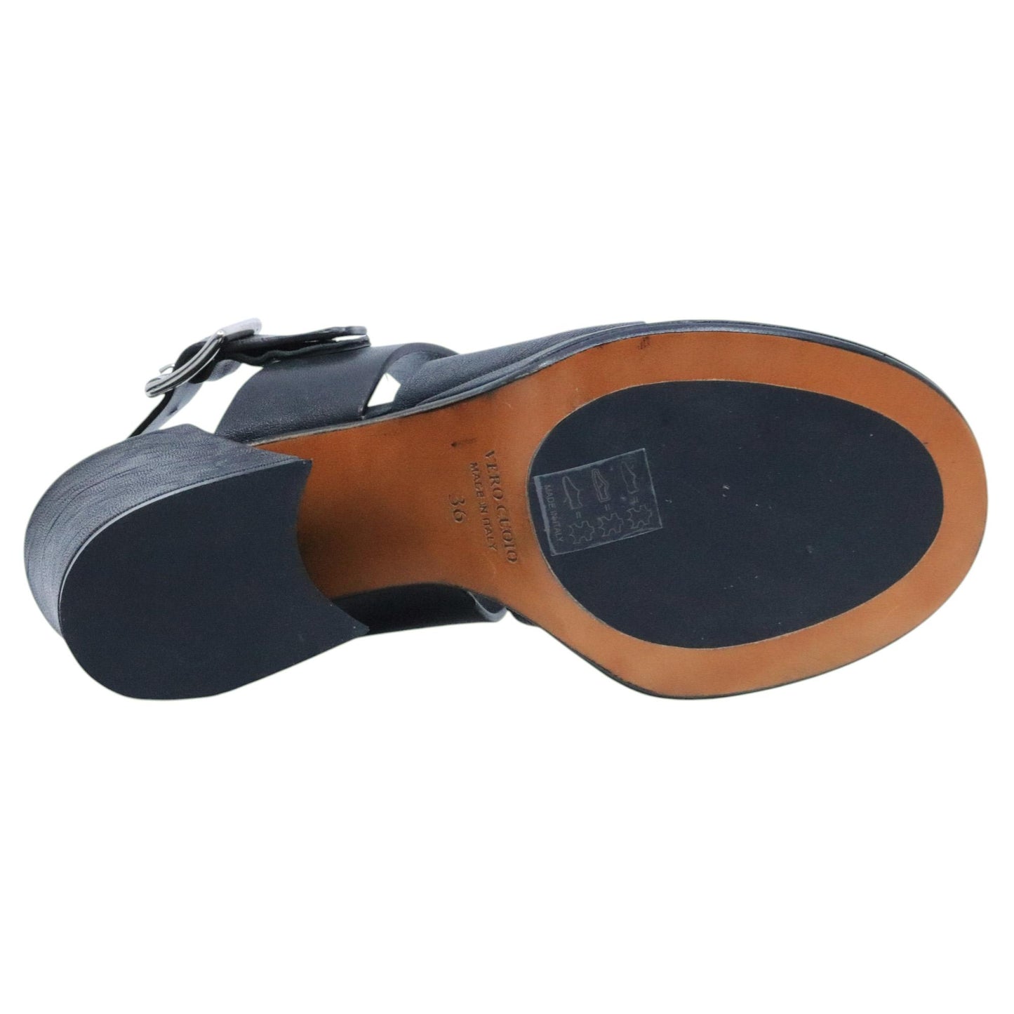 Sandalo con tacco Curiositè 2740 in pelle nera