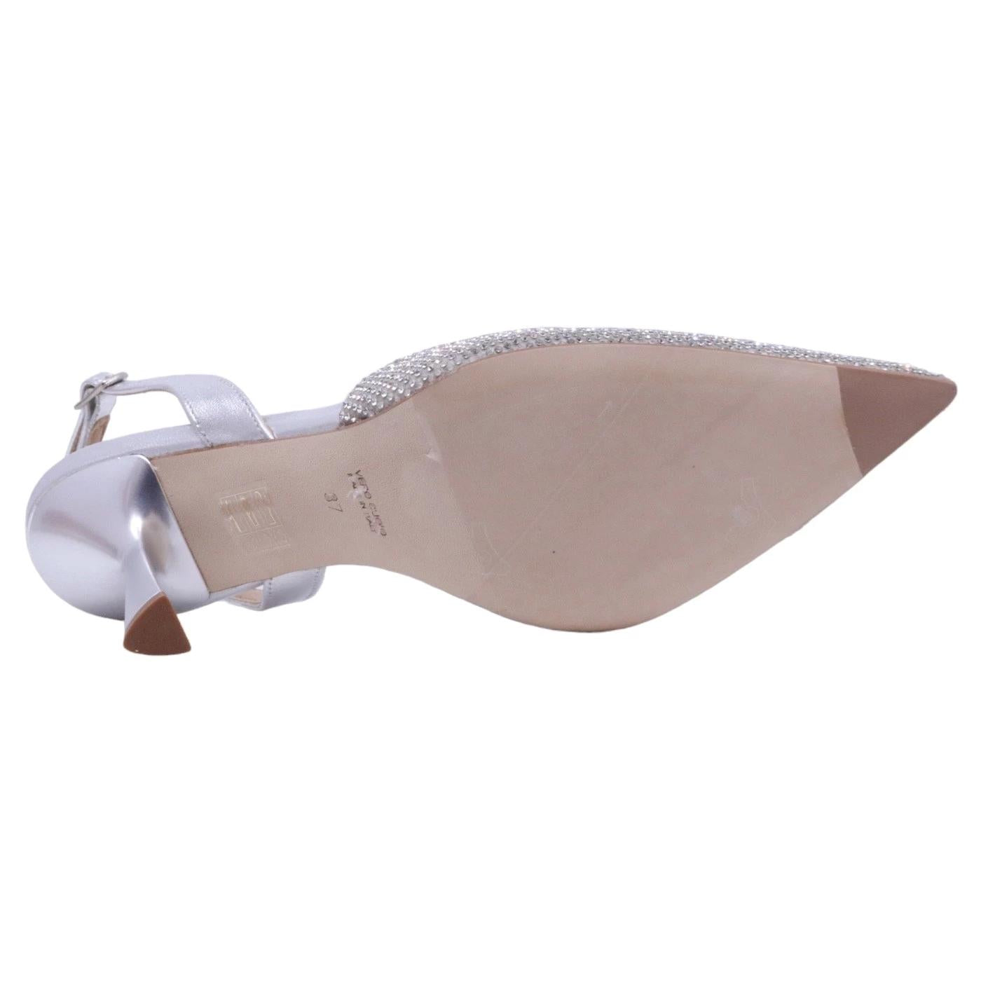 Slingback donna Chantal 1925 con strass e pelle argento