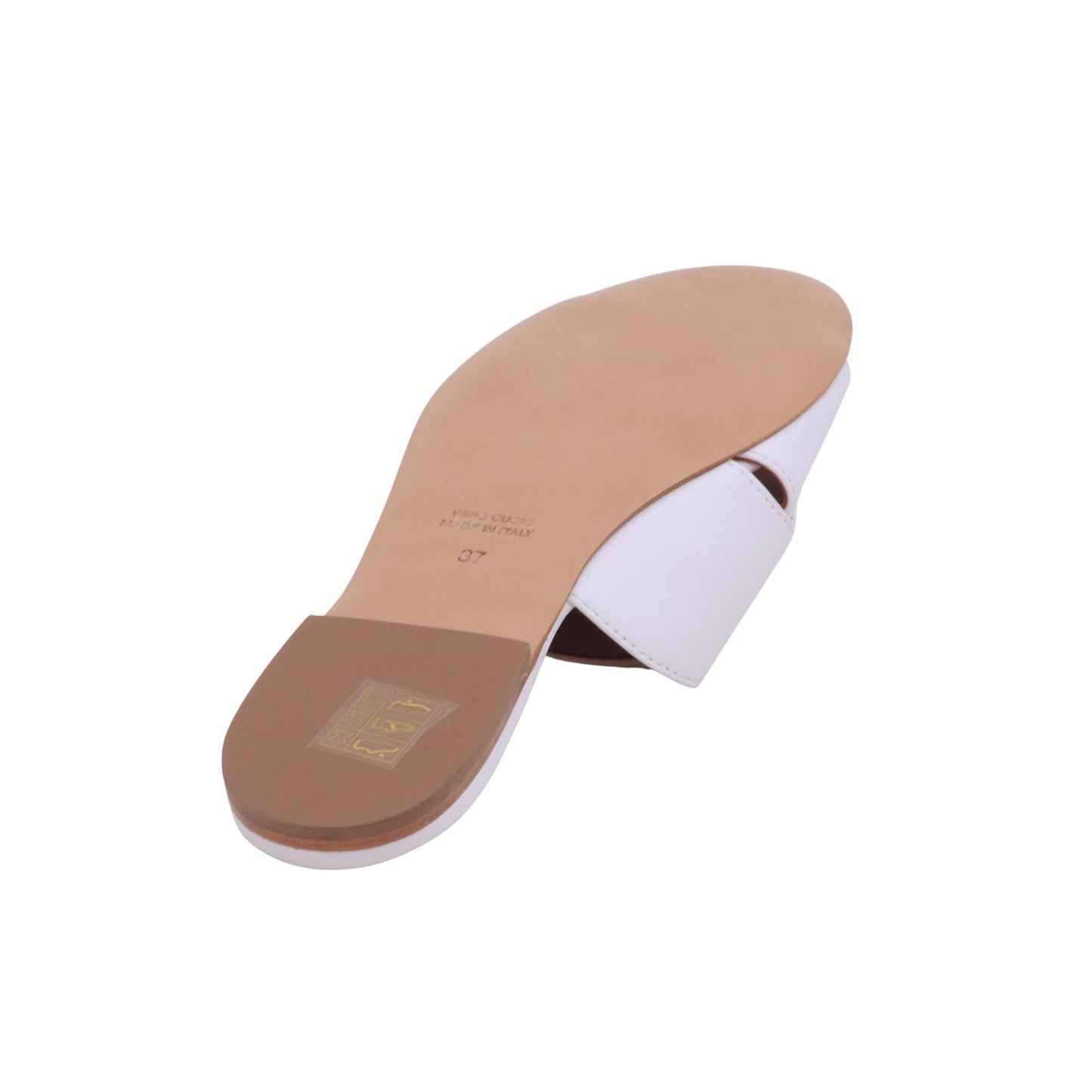 Via Roma 15 4460 Nappa Bianca sandalo ciabatta donna in pelle bianca