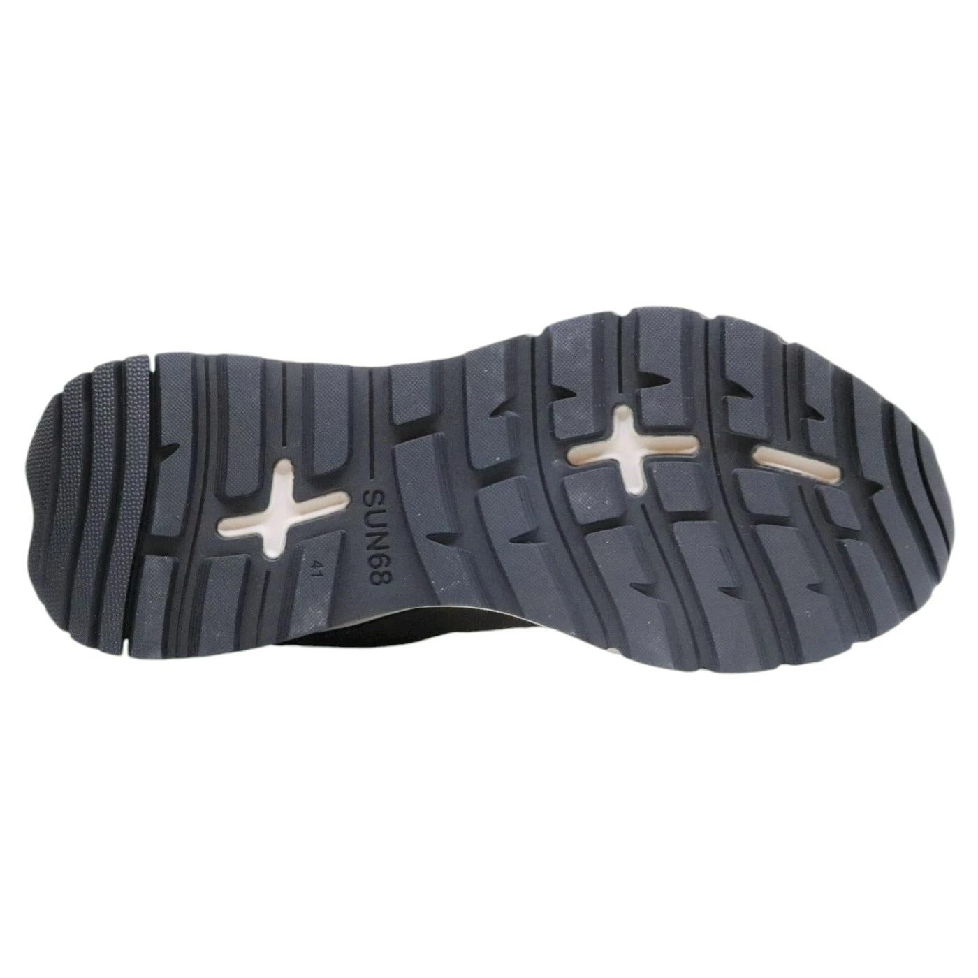 Sneaker uomo Sun68 Fire and Camping Z44128 in tessuto blu e marrone