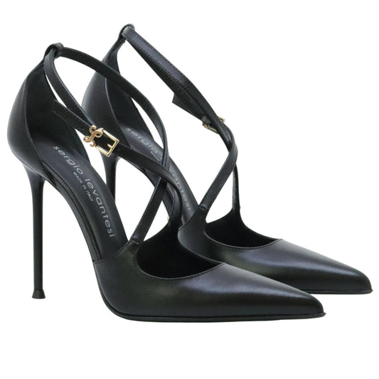 Sergio Levantesi Liza56 décolleté donna in pelle nera