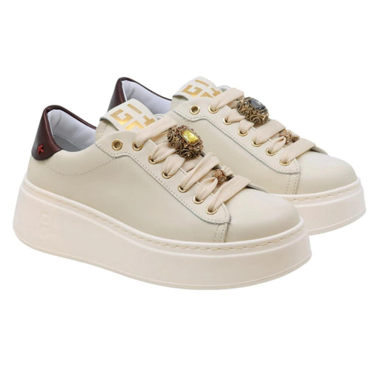 Sneaker donna Gio+ PIA250A in pelle latte