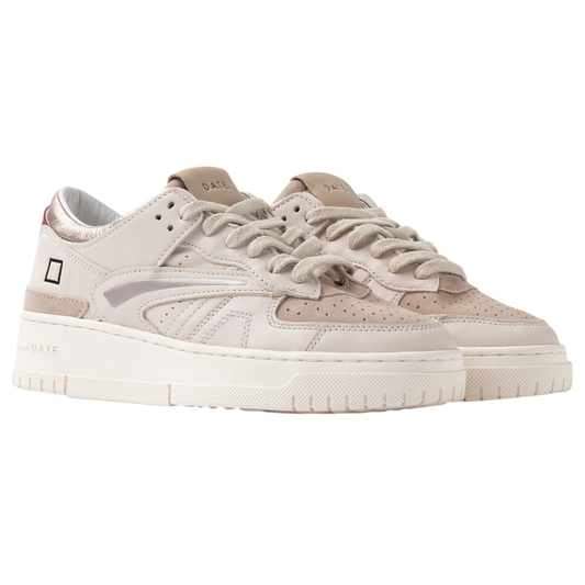 DATE Torneo Shiny Ivory TO SH IV sneaker donna in pelle color avorio
