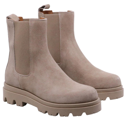 Chelsea Boot Ranyé BKB Mid da donna in camoscio sabbia