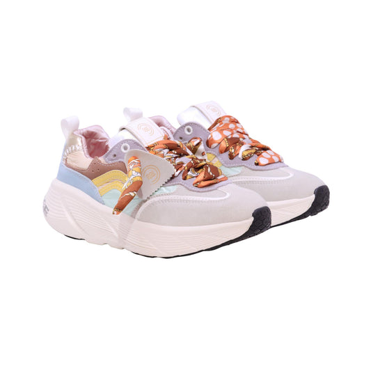 Primabase Fuji 50554-041 sneaker donna in camoscio, pelle e tessuto multicolor