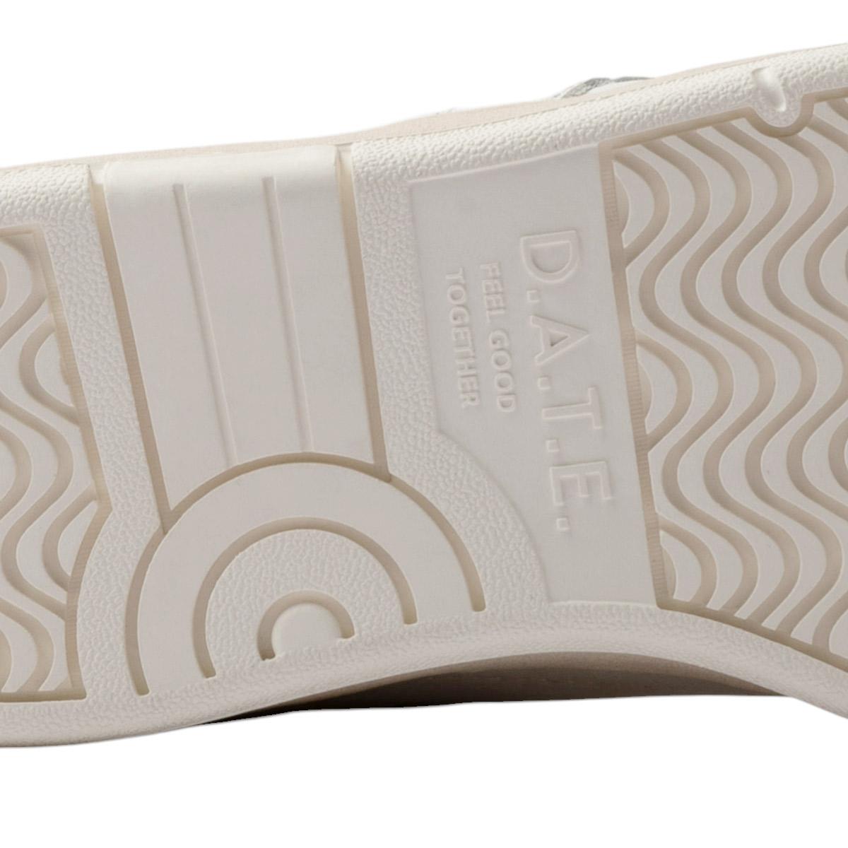 DATE Court Shiny White Silver CR SH WS sneaker donna in pelle bianca e argento