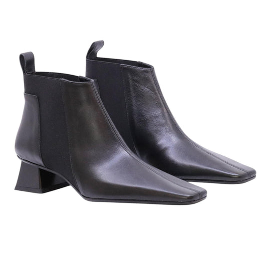 Ras 8284 stivaletto donna in pelle nera con elastici