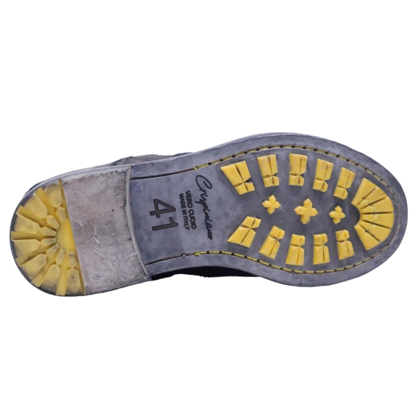 Stivaletto da uomo Crispiniano 6081 in pelle camoscio ingrassato grigio