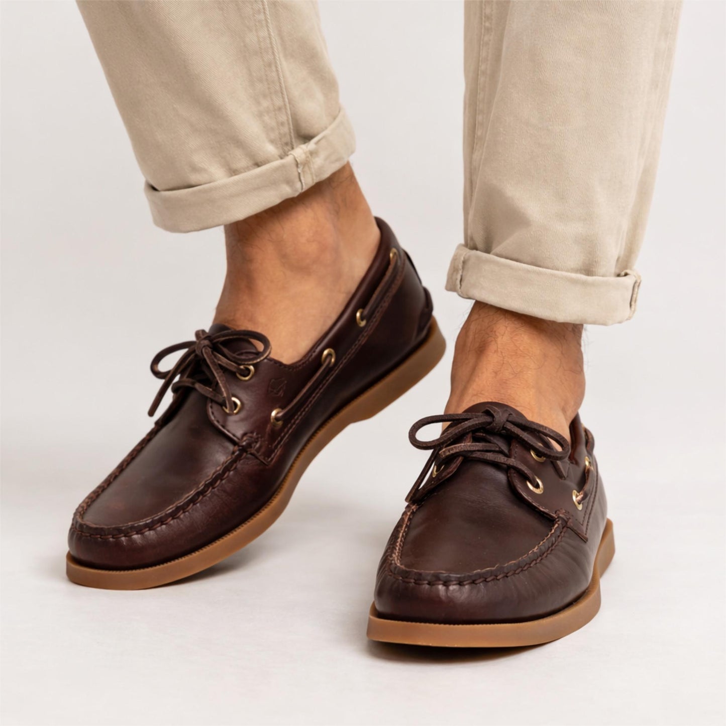 Sperry A/O 2-Eye scarpa da barca mocassino uomo in pelle marrone