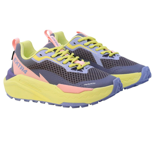 Extr4 U Kaizen GTX sneaker donna tessuto rete in grigio e rosa con dettagli in giallo