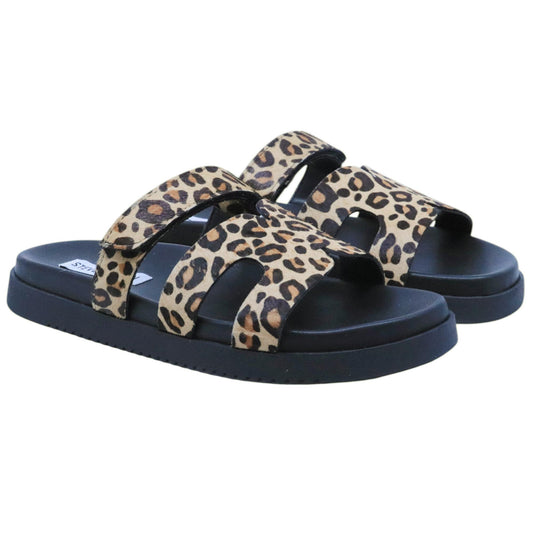 Ciabatta Steve Madden Missile in pelle con stampa leopardo