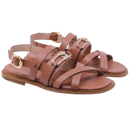 Sandalo donna Triver Flight 725 in pelle color cuoio