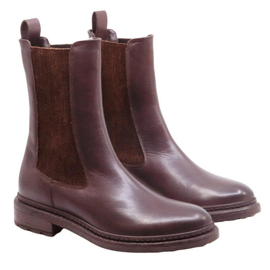 Chelsea boot donna The Seller GD729 in pelle marrone