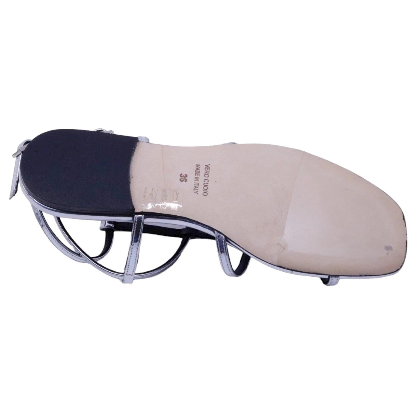 Sandalo basso The Seller PE901 specchiato argento