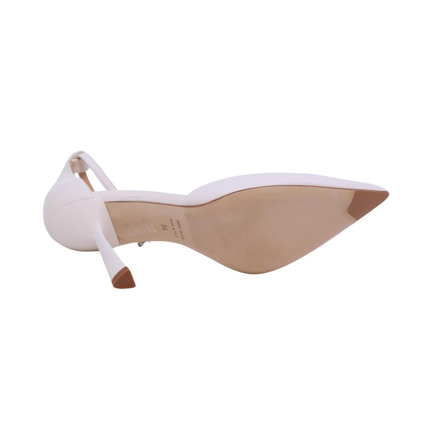 Chantal 1962 2509 décolleté donna in pelle bianca con cinturino