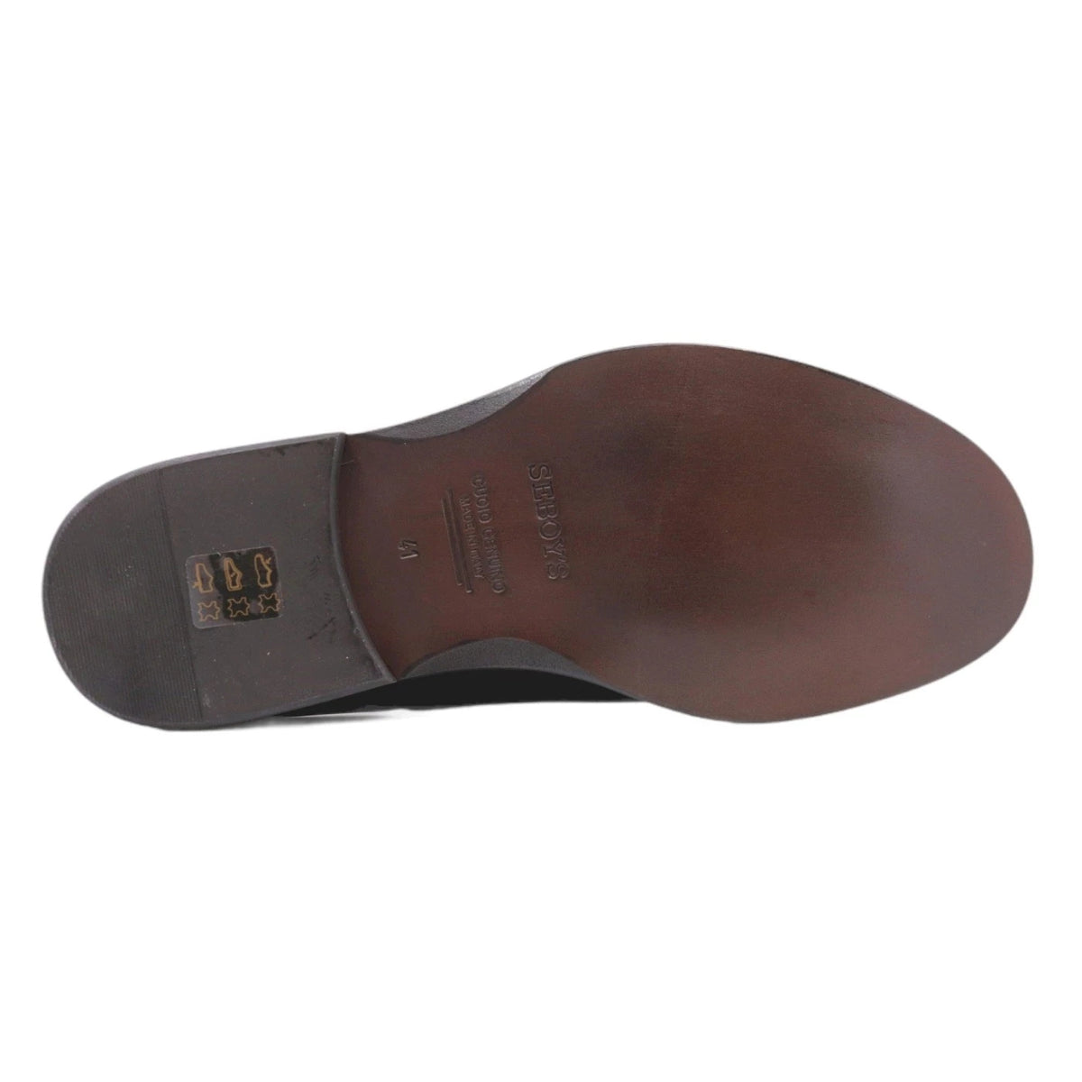 Scarpa Oxford da uomo di Seboy's 3089 in pelle nera spazzolata 