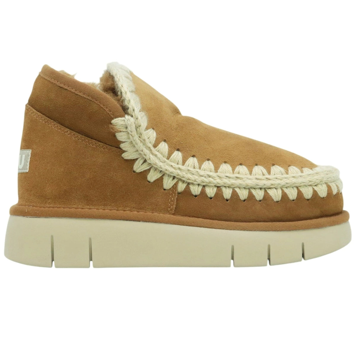 Mou Eskimo Bounce sneaker stivaletto donna in montone cognac<BR/> 