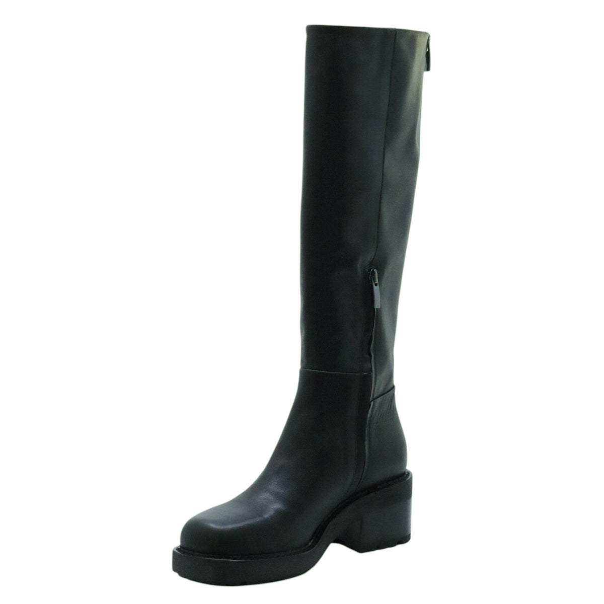 Curiositè 2833 stivale donna pelle nera zip posteriore 