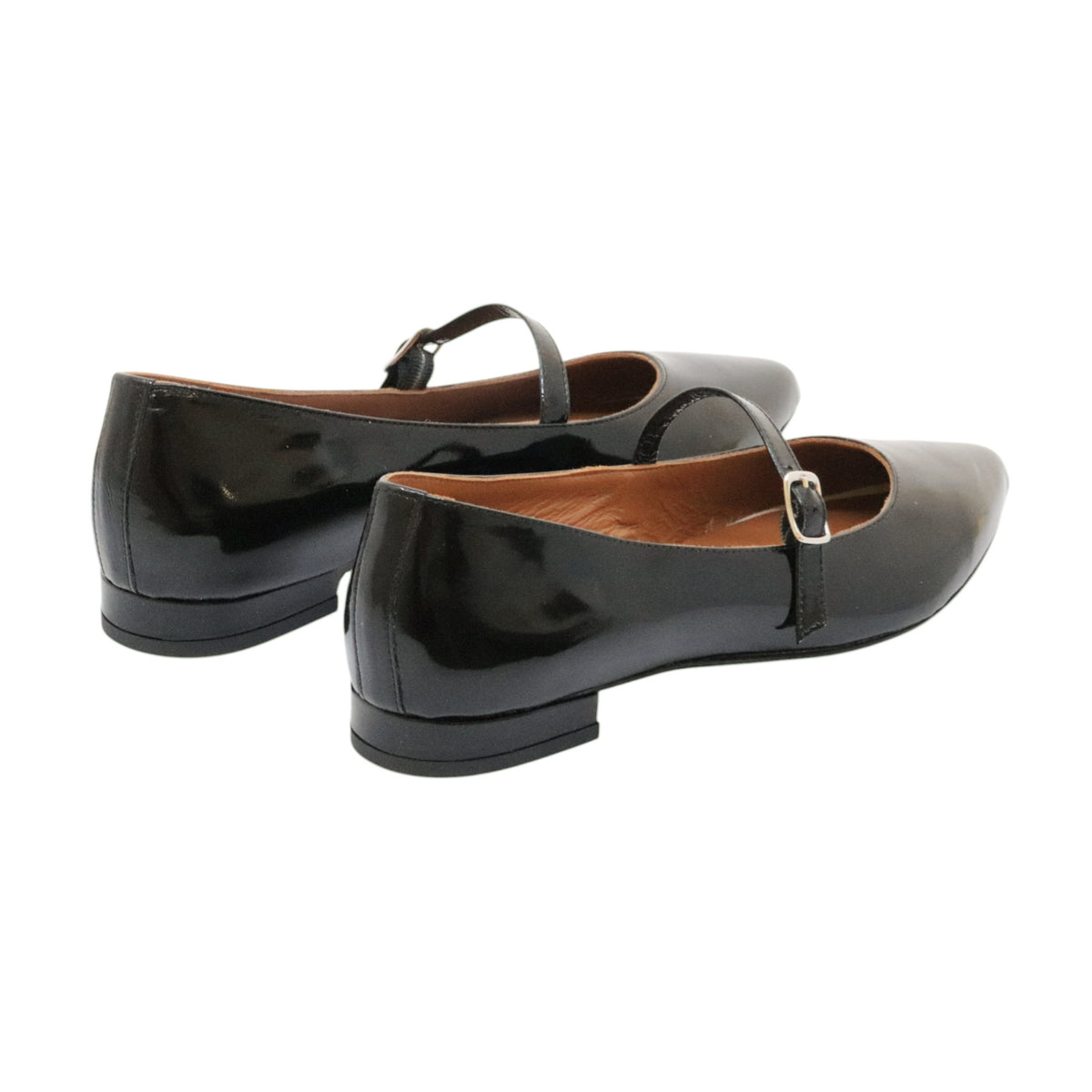 Jaffè 605 T Vernice Nera ballerina donna in pelle con cinturino 