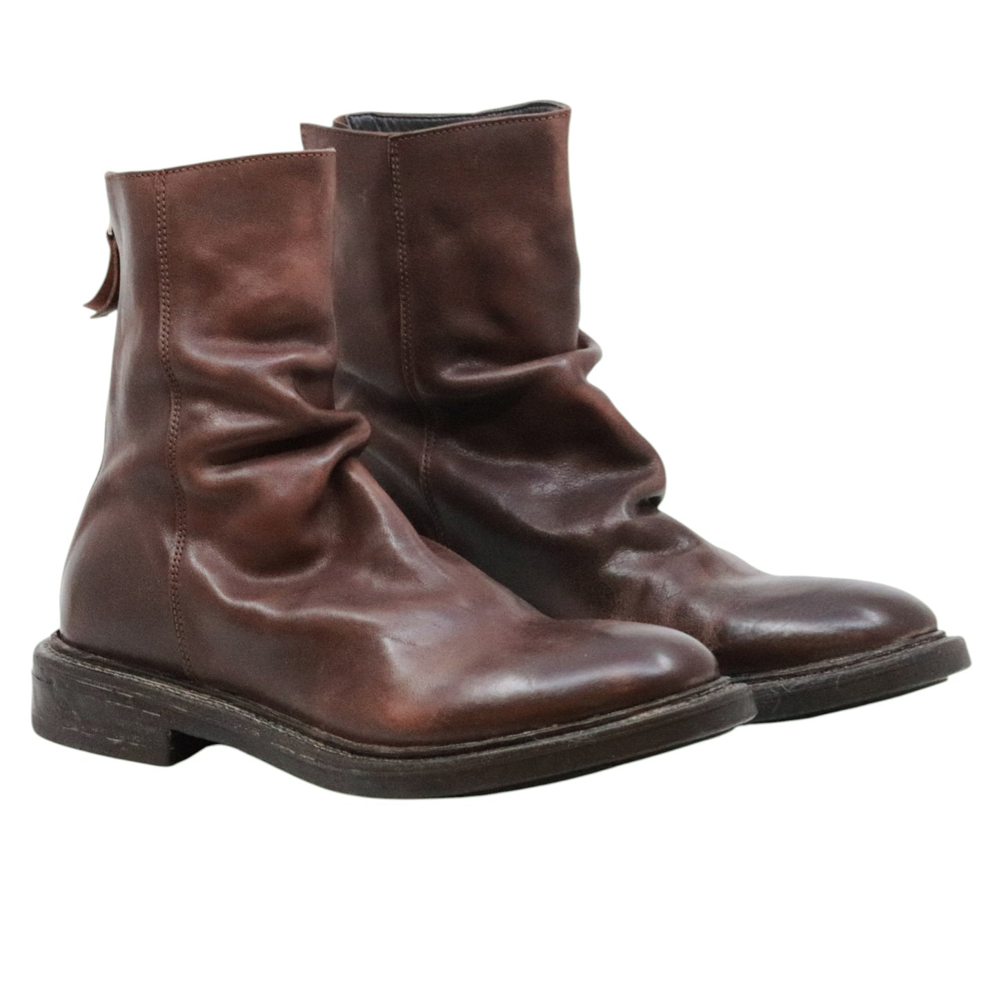 MOMA 50304C stivaletto uomo in pelle marrone tinta in capo con zip 