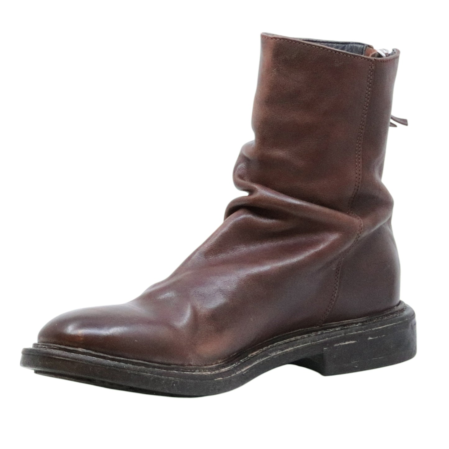 MOMA 50304C stivaletto uomo in pelle marrone tinta in capo con zip 