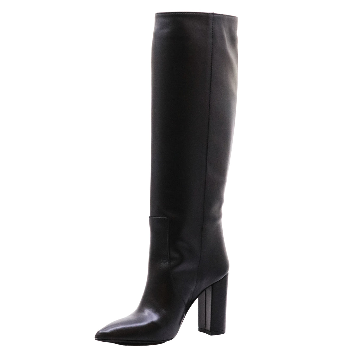 Ranyé 1000 Vitello Nero stivale donna in pelle nera tacco 9 cm 