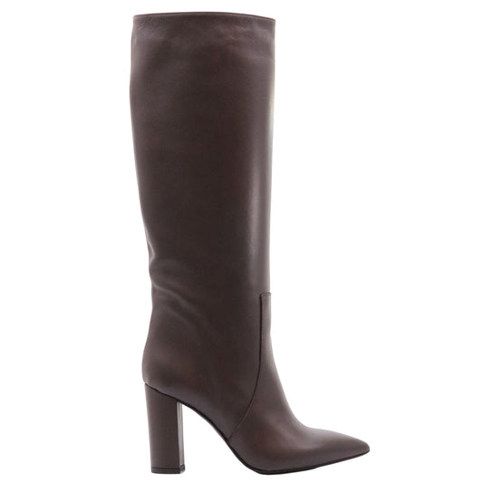 Ranyé 1000 Vitello Testa di Moro stivale donna in pelle marrone tacco 9 cm 