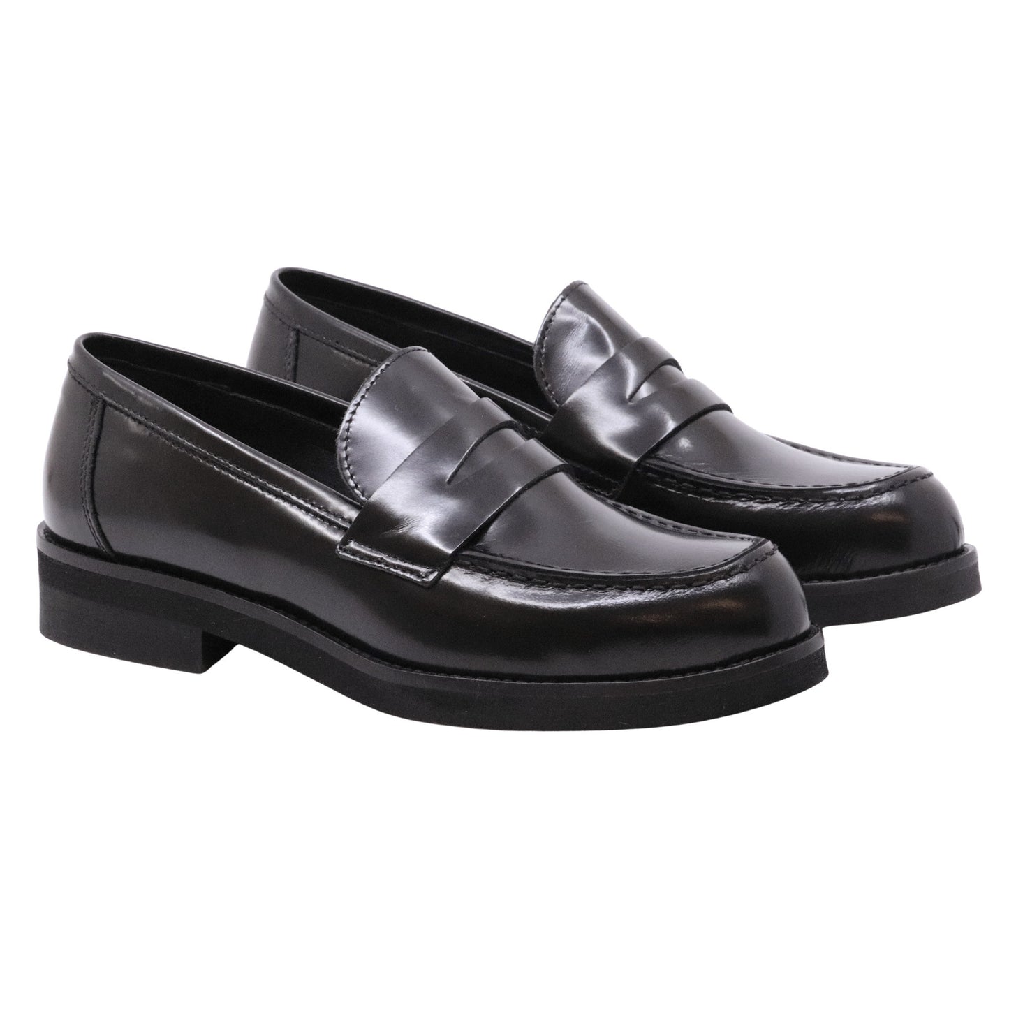 Ranyé 250 Abrasivato Nero mocassino donna in pelle spazzolata nera Made in Italy 