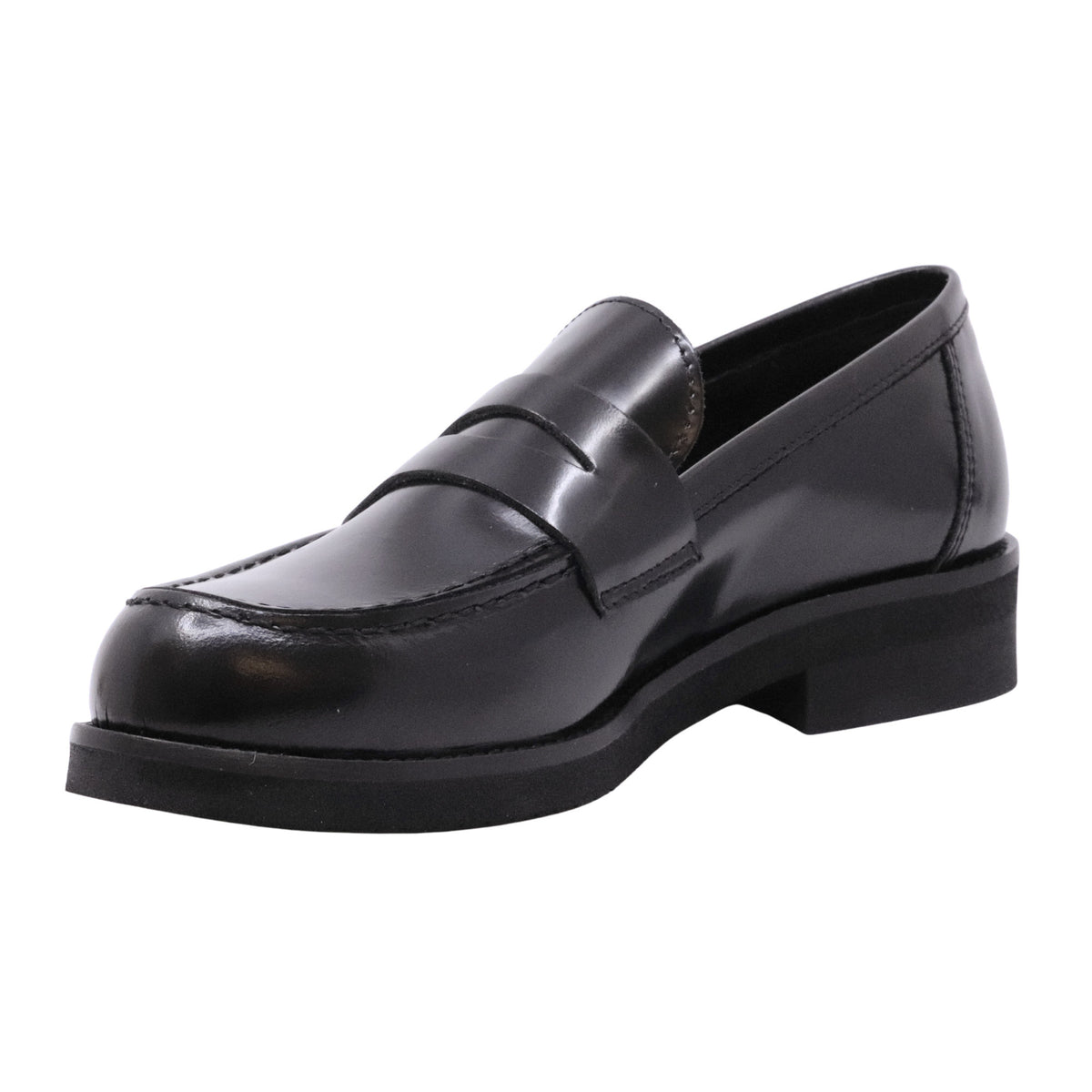 Ranyé 250 Abrasivato Nero mocassino donna in pelle spazzolata nera Made in Italy 