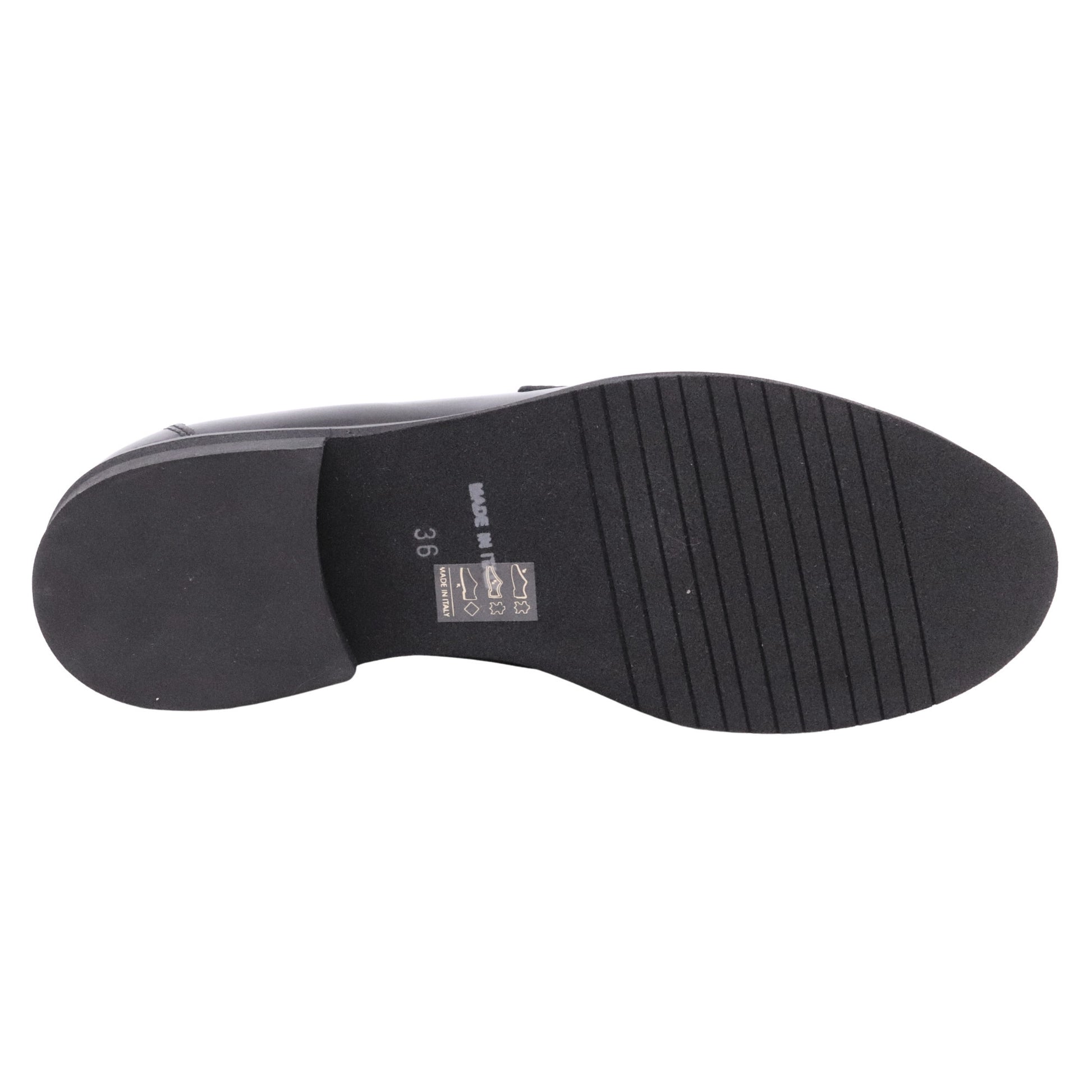 Ranyé 250 Abrasivato Nero mocassino donna in pelle spazzolata nera Made in Italy 