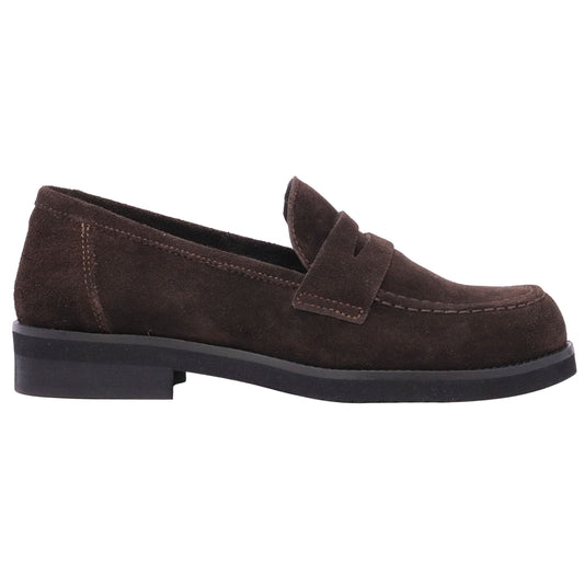 Ranyé 250 mocassino donna in camoscio marrone Made in Italy 