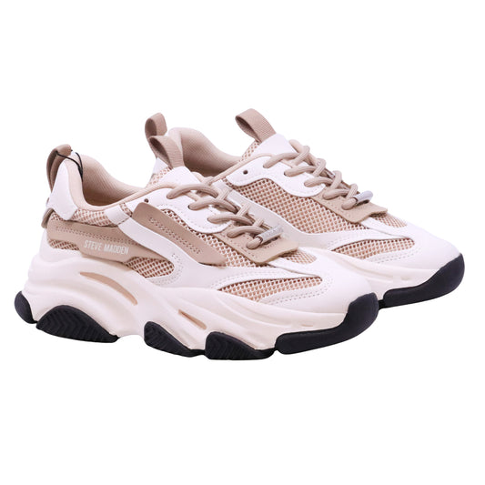 Steve Madden Possession sneaker donna tessuto crema e bianco