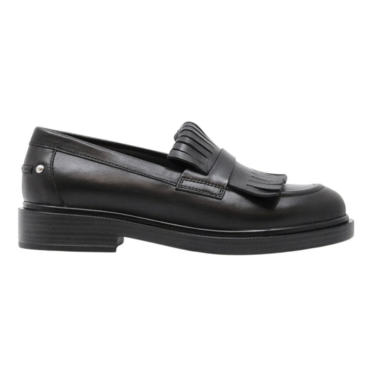Triver Flight 709-33 Glove Nero mocassino donna in pelle nera con frange 