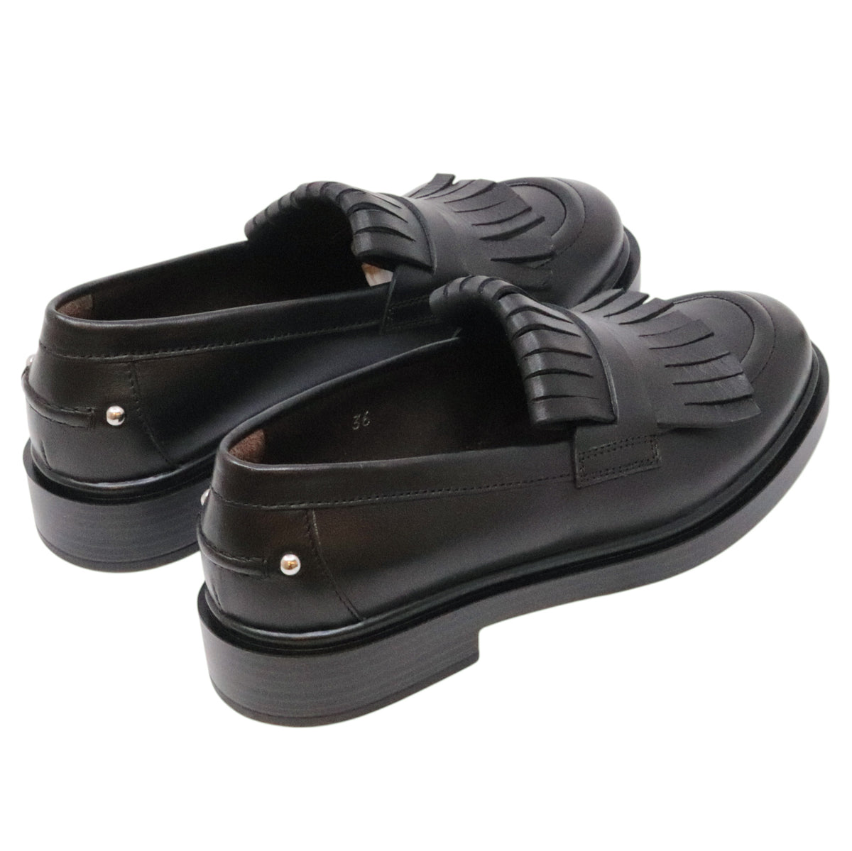 Triver Flight 709-33 Glove Nero mocassino donna in pelle nera con frange 