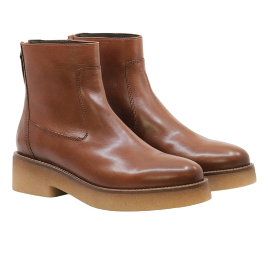 Triver Flight 775 02 stivaletto donna in pelle marrone con zip posteriore 