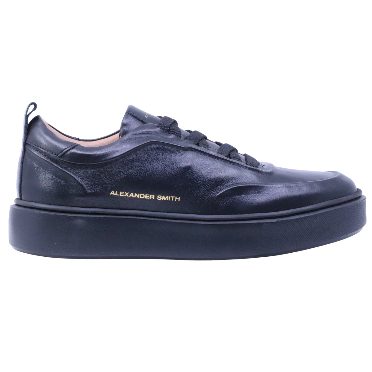 Alexander Smith York Man Black sneaker uomo in pelle nera con suola nera 