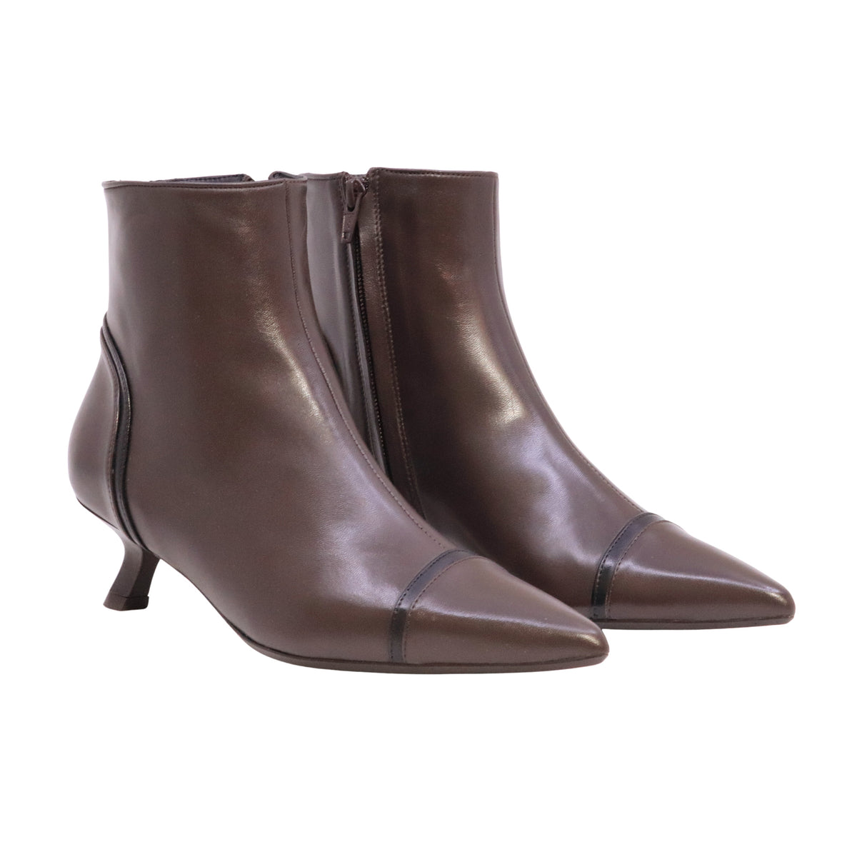 Anna F. 8042 Nappa Marrone stivaletto tronchetto donna in pelle marrone 