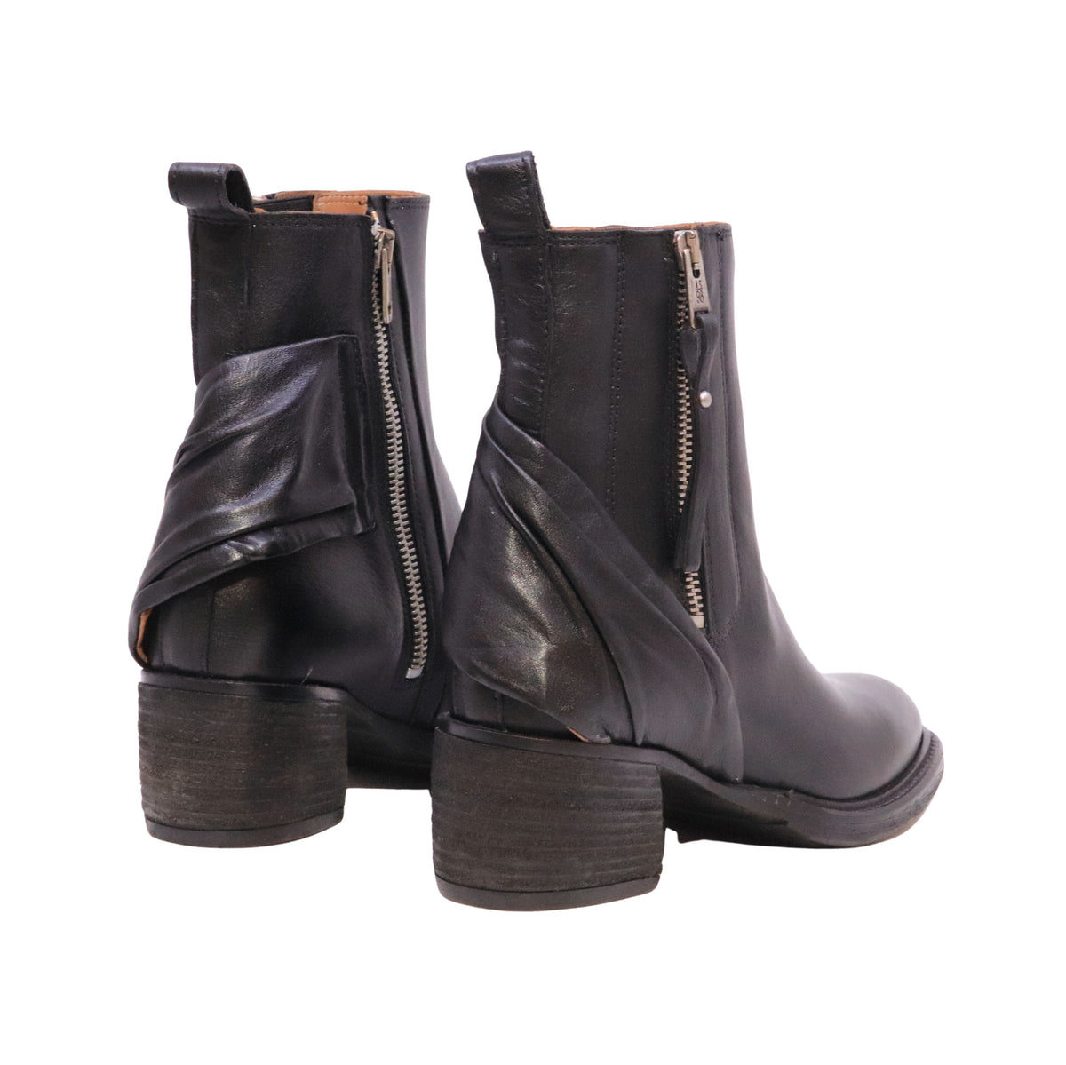 A.S.98 Lark C45201 Nero stivaletto donna in pelle nera con tacco 
